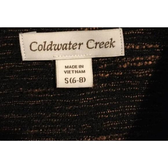 Coldwater Creek Tweed Blazer NWT Black Bronze Streamline Jacket Women's S 6-8 - Picture 2 of 11